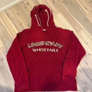 Vtg Burgundy Legendary Whitetails hoodie with embroidered logo sz L